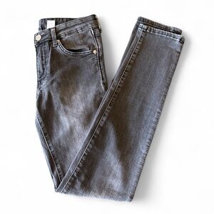 H&M Skinny Low Waist Jeans Size 28 Dark Gray Stretch Denim Low Rise Y2K